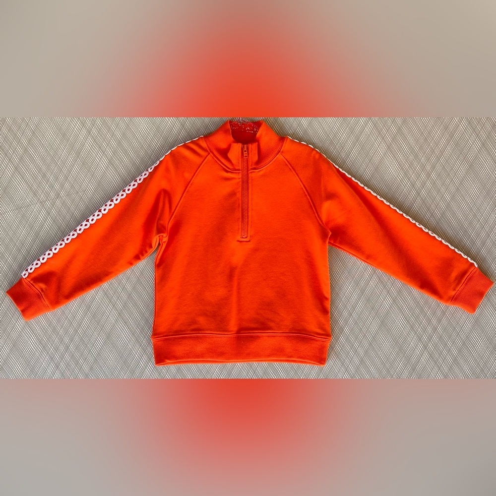Janie and Jack - Girls half-zip sweatshirt swirl sleeve accents (Size 4) NWT - Picture 8 of 8